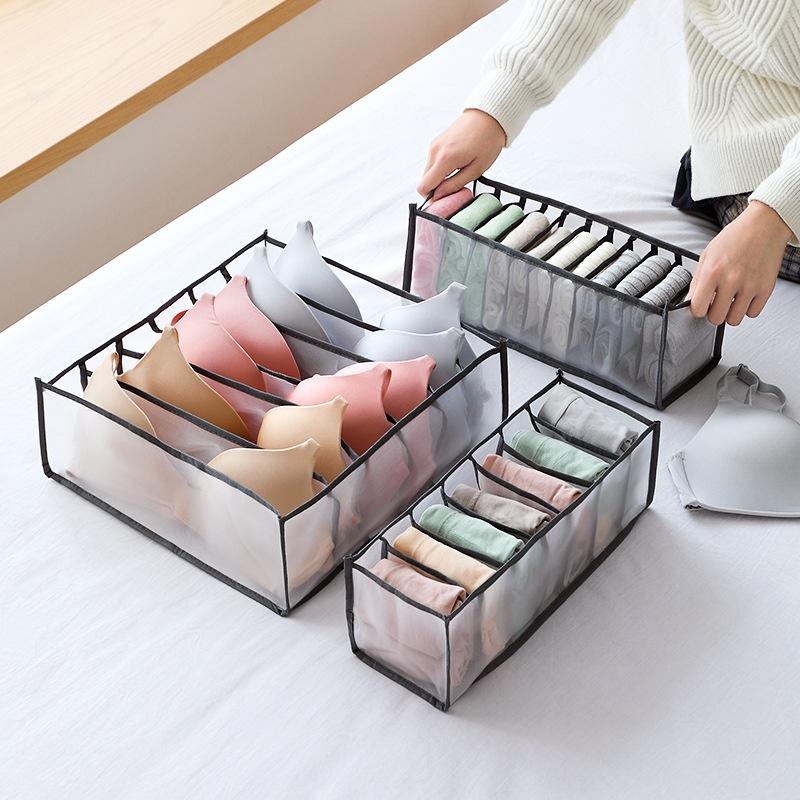 Túi chia ngăn đựng quần áo LivingC, túi đựng đồ lót, khay chia quần áo hộp đựng đồ gấp gọn tiện lợi.