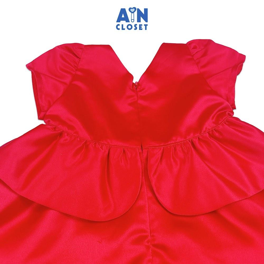 Đầm công chúa bé gái họa tiết Nơ Đỏ Cổ Tim Tafta lụa - AICDBGD7GMXK - AIN Closet