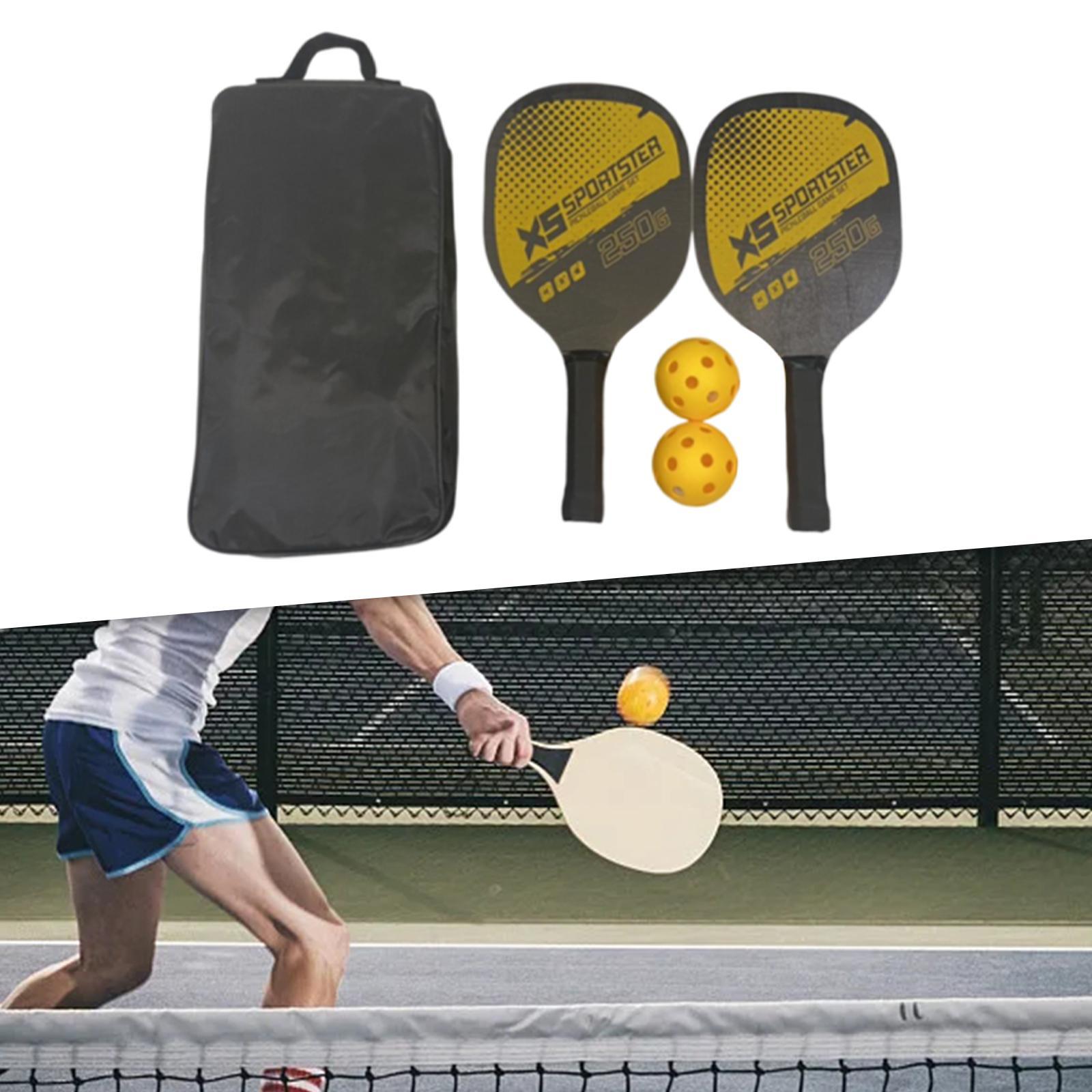 Pickleball Paddles Set 2 Paddles 4 Balls Non Slip Handle 2 Hand Glue 2 Bracers Racquet Pickleball Rackets for Player Beginner Play