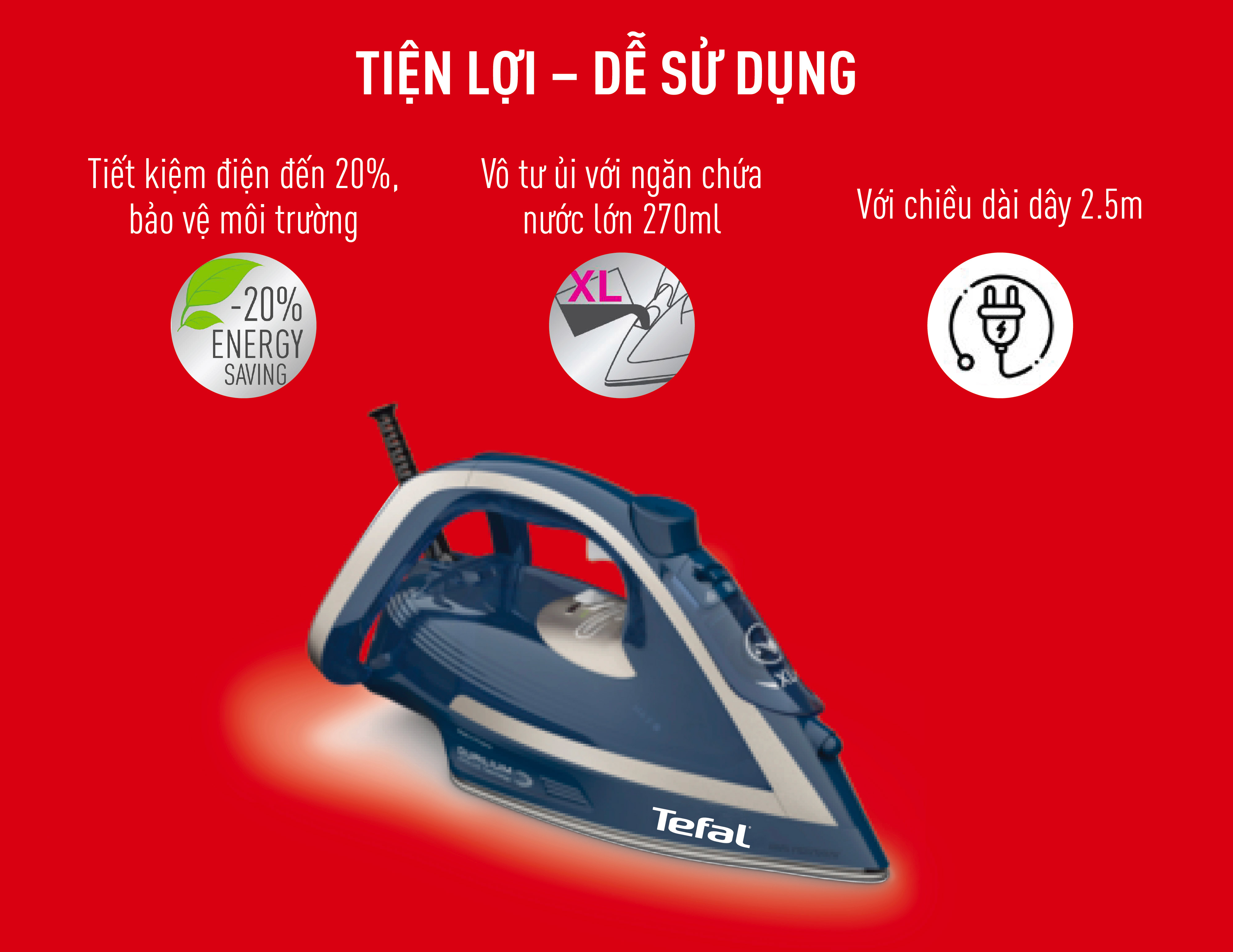 Bàn ủi hơi nước Tefal Smart Protect Plus FV6872E0 - 2800W - Hàng chính hãng