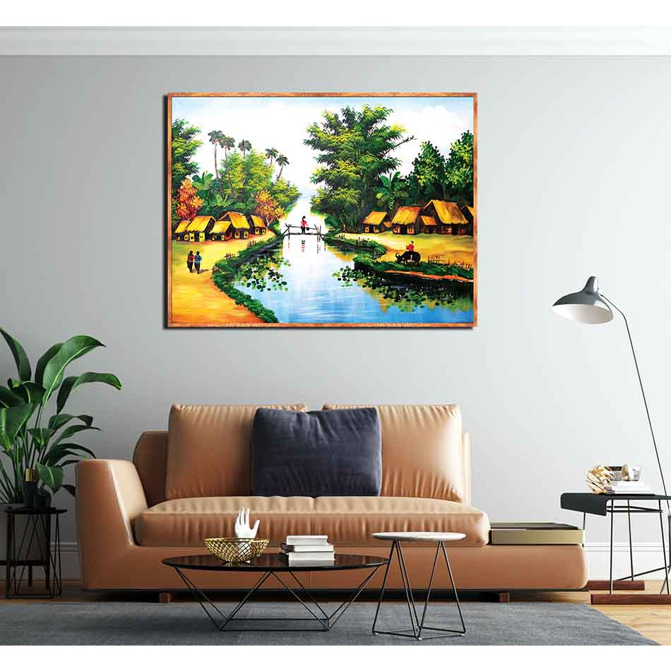Tranh canvas treo tường làng quê Việt Nam - QVN030
