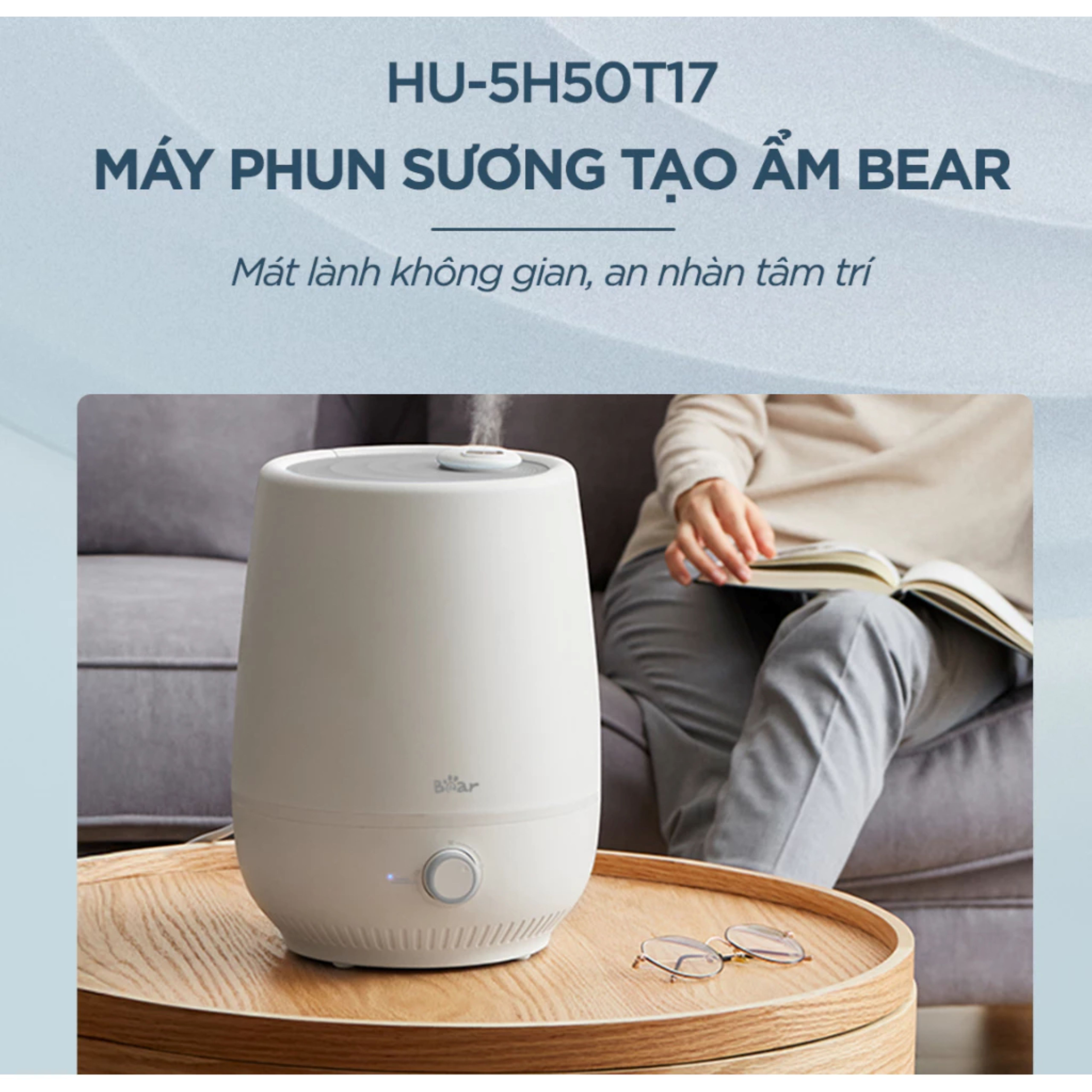 Máy tạo độ ẩm Bear HU-5H50T17 Trắng - Hàng Chính Hãng