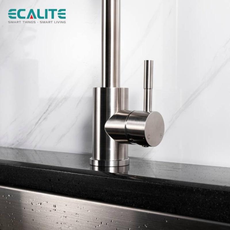 Vòi Rửa Chén Nóng Lạnh Ecalite EF-K128S - Inox 304 Siêu Bền - Cổ Xoay 360 Độ - Hàng Chính Hãng