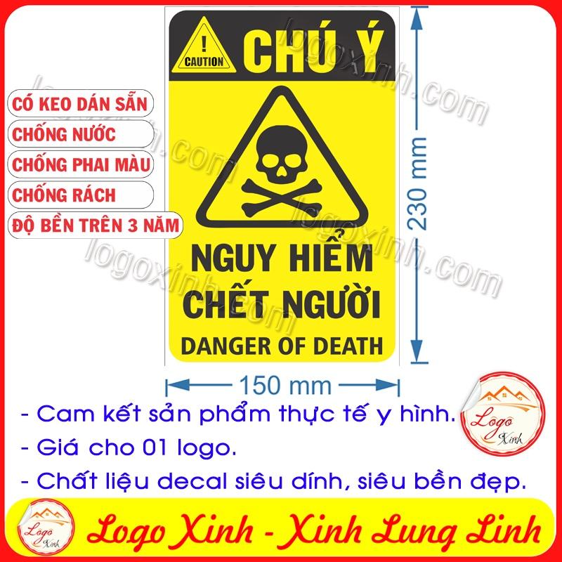 LOGO TEM STICKER BIỂN CẢNH BÁO NGUY HIỂM CHẾT NGƯỜI - DANGER OF DEATH - BIỂN CẢNH BÁO AN TOÀN LAO ĐỘNG