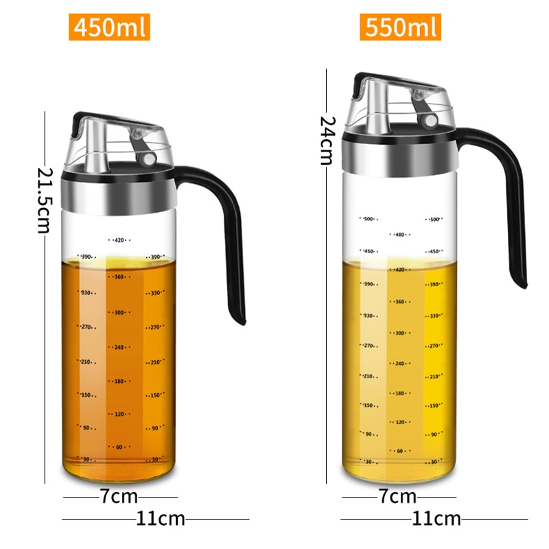 Bình Rót Dầu Thuỷ Tinh Tự Động 450ml 550ml