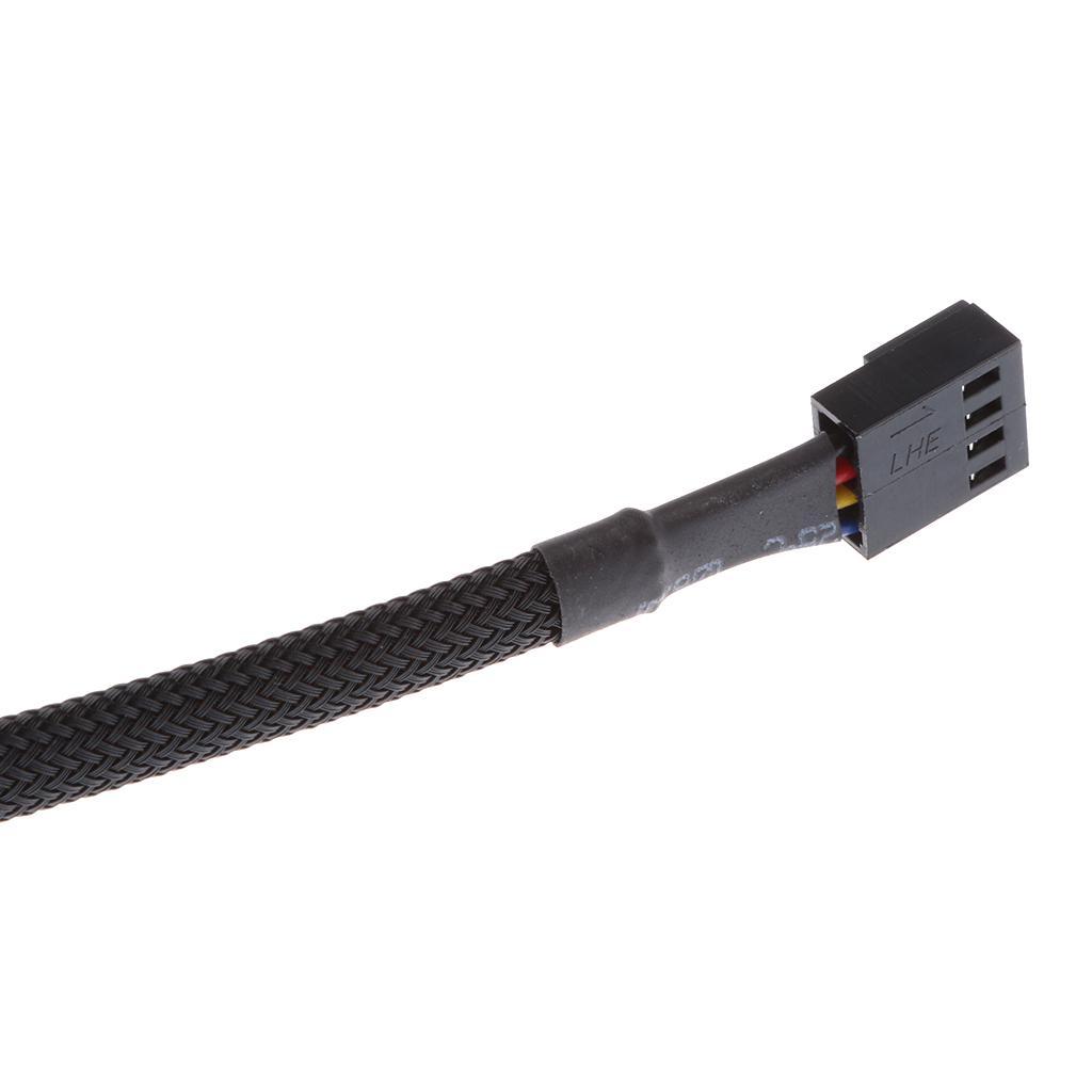 5 Way PWM Splitter Hub 4pin/3pin CPU Computer Fan Black Sleeved 12V
