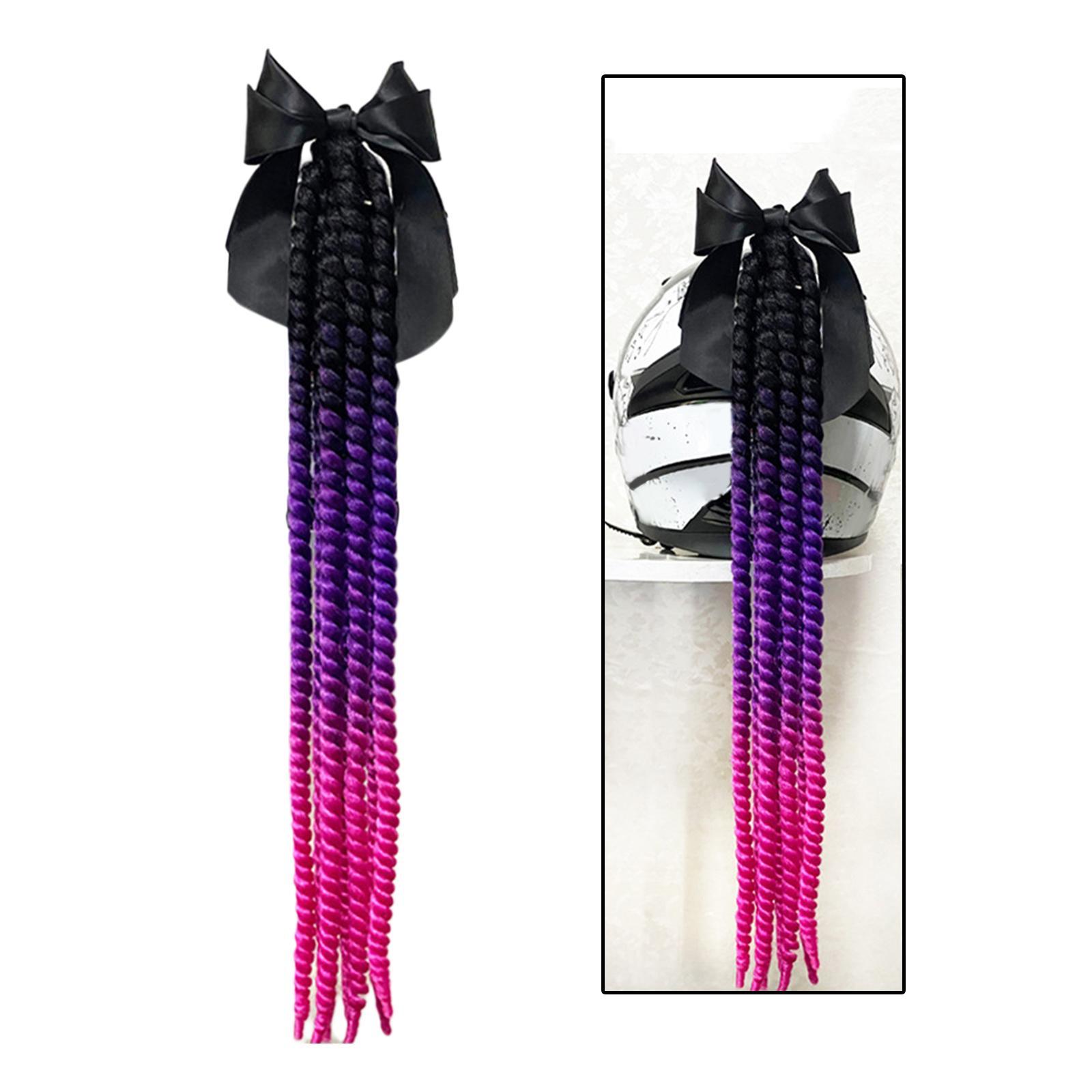 Helmet Braids Ponytail with Bowknot Decoration Dreadlocks