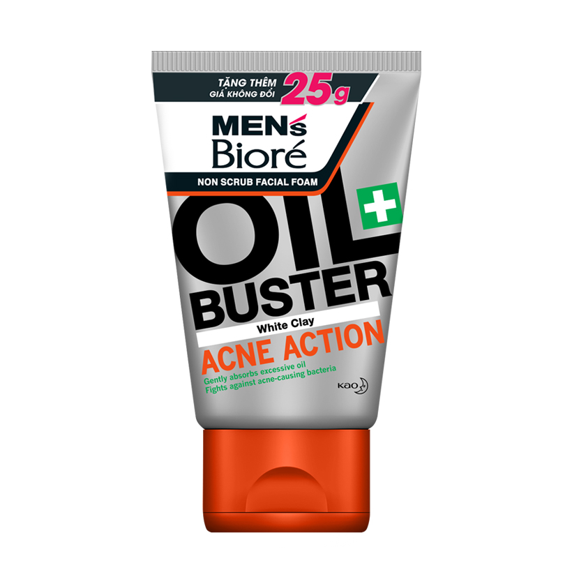 Sữa Rửa Mặt Men Biore OIL BUSTER Sạch Nhờn Giảm Mụn 100g