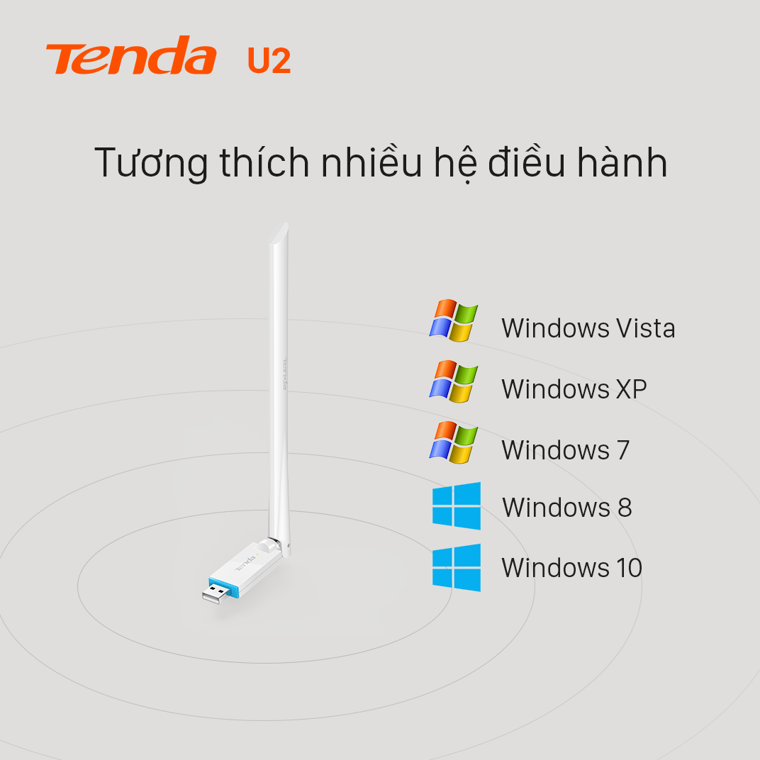 Tenda USB kết nối Wifi U2 tốc độ 150Mbps - Hàng Chính Hãng