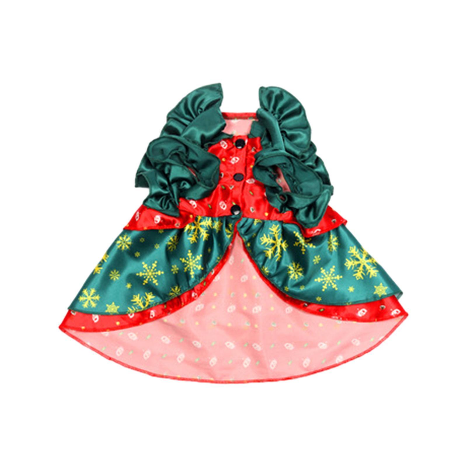 Pet Christmas Costume with Big Bowknot, Cosplay Dress Holiday Decor, Xmas Tree Costume Dress, Party Dress up Clothes