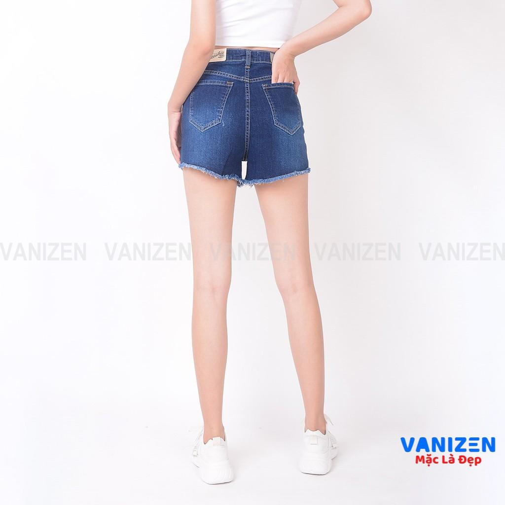 Quần short jean nữ ngắn đẹp lưng cao cạp cao tua rua gấu rách hàng cao cấp mã 431 VANIZEN