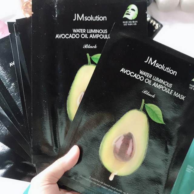 Hộp 10 Mặt Nạ Bơ JM Solution Water Luminous Avocado Oil Ampoule 30ml x 10