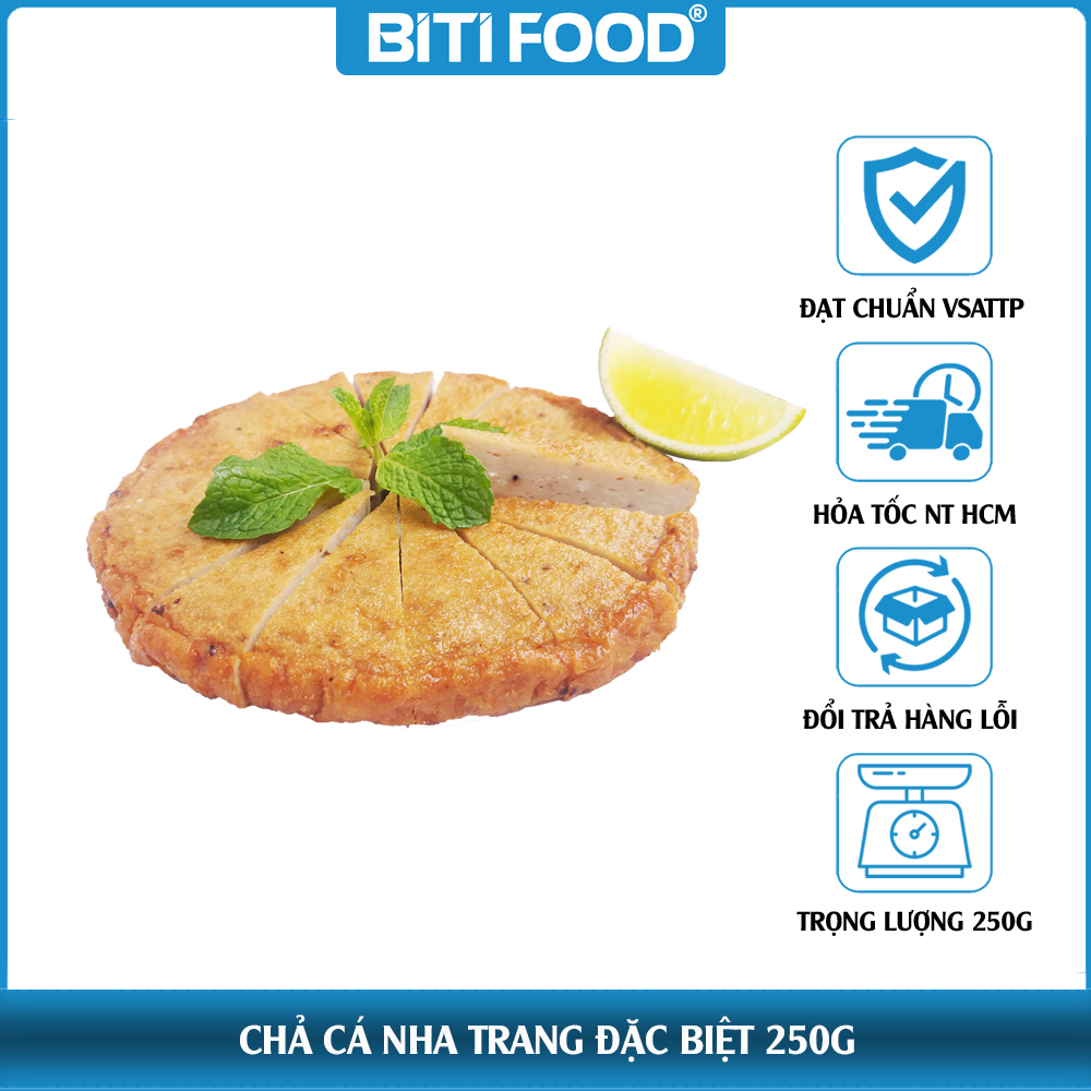 Chả cá Nha Trang Đặc Biệt 250g/ túi kiểm định ATVSTP, Chả Cá Chiên BiTi FOOD, Giao nhanh HCM