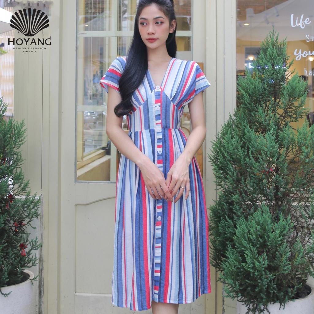 Đầm Kẻ Sọc Dáng Suông Thanh Tú HOYANG D97