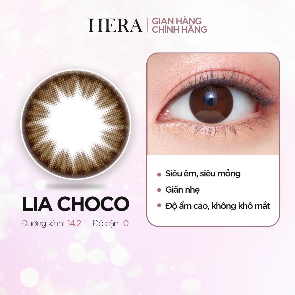 Kính Áp Tròng Hera Nâu Mùa Thu Không Độ AUTUMN BROWN Nhập Khẩu Hàn Quốc Lens Không Cận 6 Tháng