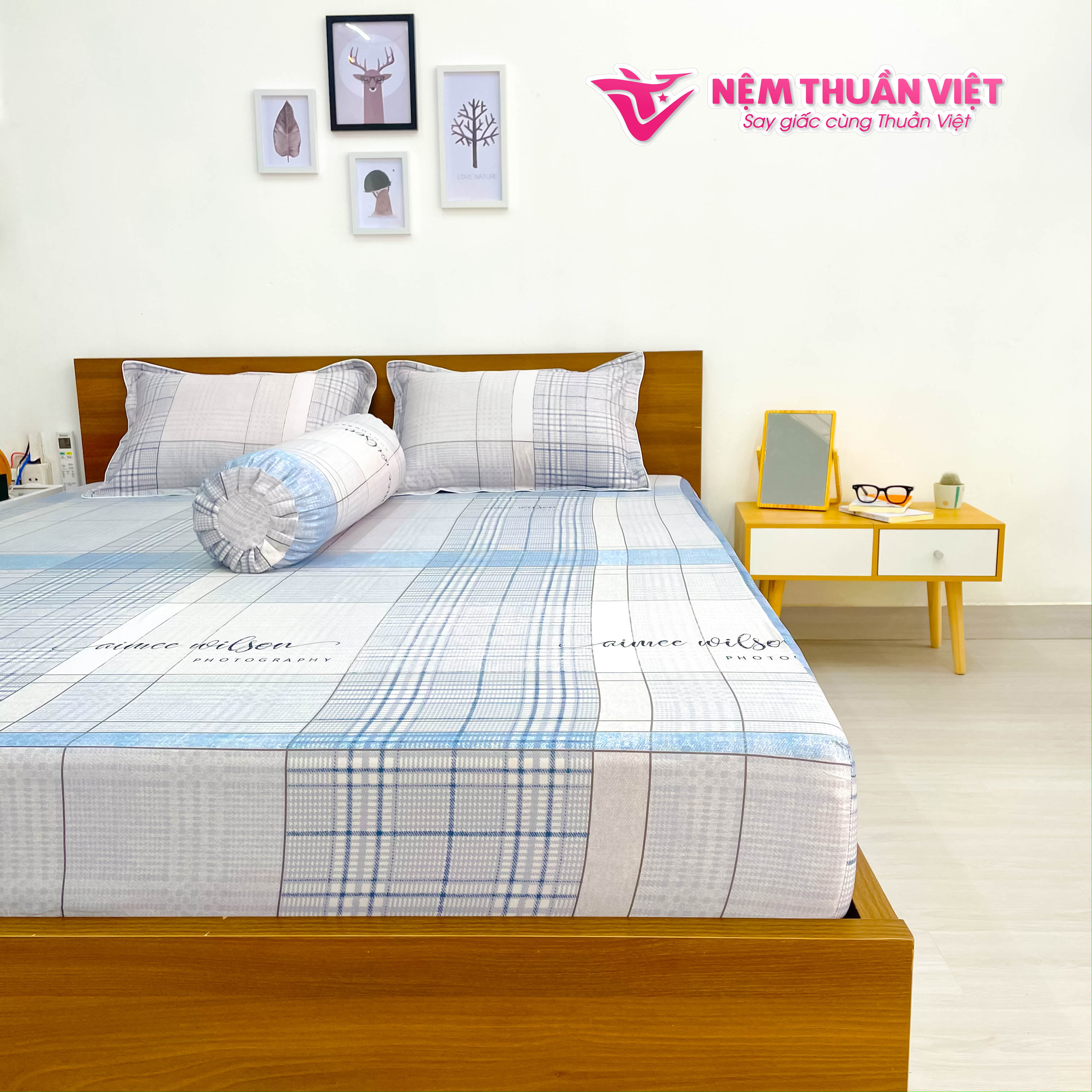 Chăn Mền Tencel Thuần Việt Cao Cấp - Xám Nhạt TVM05 180x200