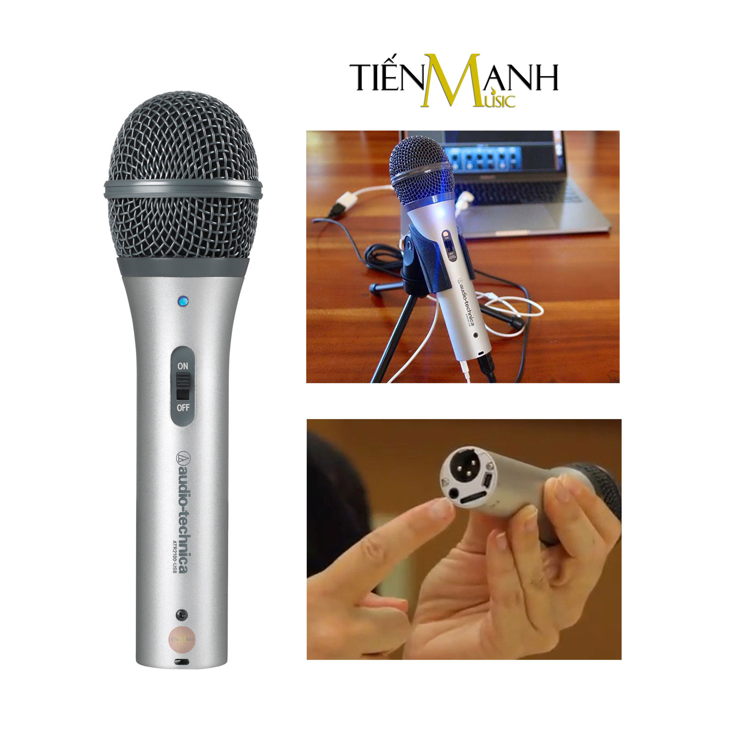 Micro Audio Technica ATR2100 USB - Mic Thu Âm Dynamic Đa Kết Nối USB-XLR Microphone Cardioid ATR 2100 Hàng Chính Hãng - Kèm Móng Gẩy DreamMaker