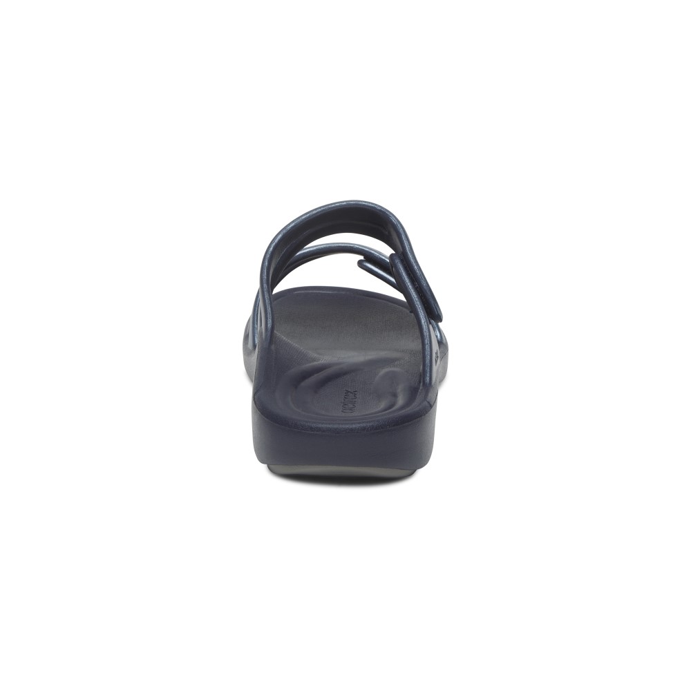 Dép quai ngang sức khoẻ nữ Aetrex Janey Sport Navy - Dép nâng vòm giảm đau chân