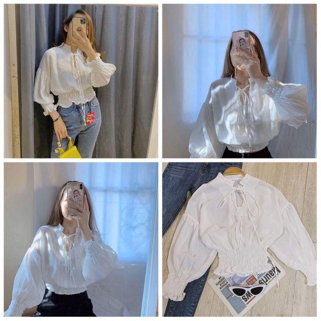 ÁO CROPTOP TAY BỒNG CHE KHUYẾT ĐIỂM KÈM BO EO CO GIÃN - CHENTOP A - 0005