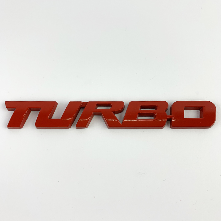 Tem kim loại 3D TURBO dán trang trí ô tô (Màu Đỏ)