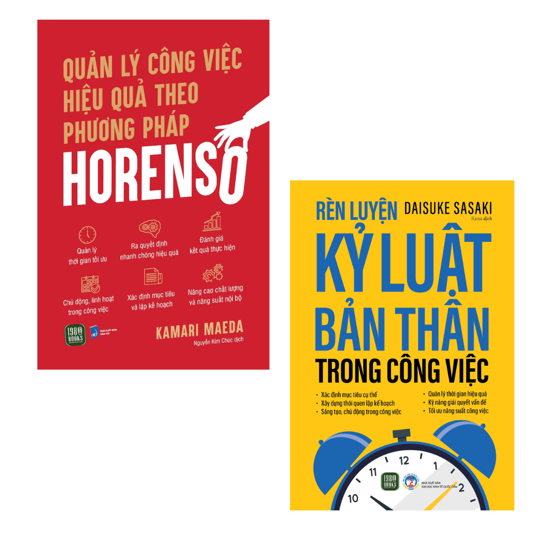 Combo 2 Cuốn Quản Lí Công Việc Hiệu Quả-Rèn Luyện Kỷ Luật Bản Thân Trong Công Việc+Quản Lý Công Việc Hiệu Quả Theo Phương Pháp Horenso