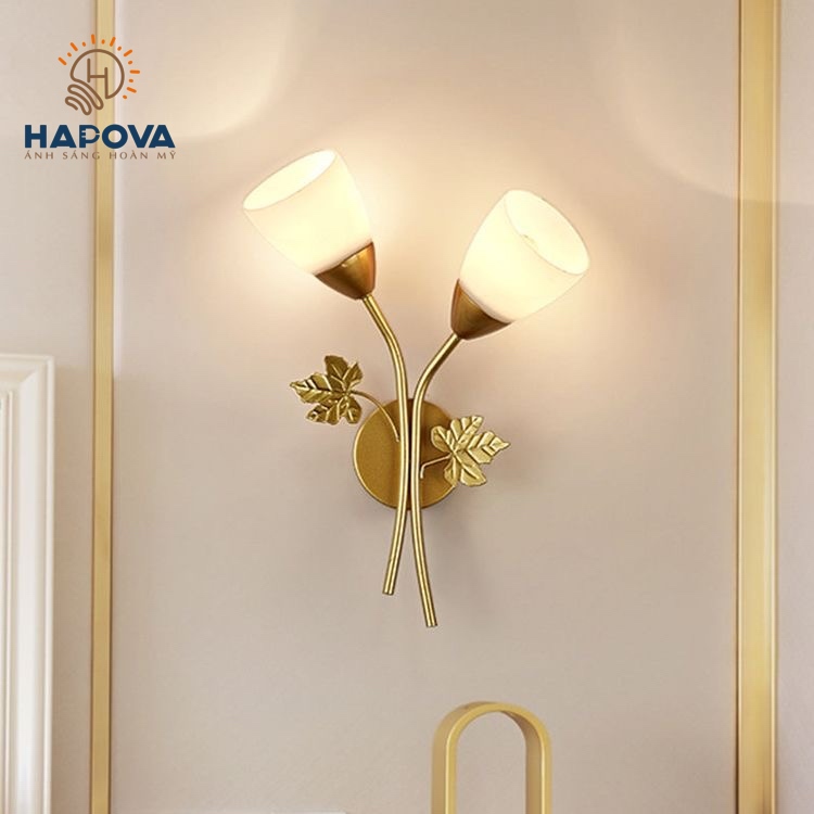 Đèn gắn tường Đôi Bông hoa HAPOVA DRITY 7613 Tặng kèm bóng led Chuyên dụng