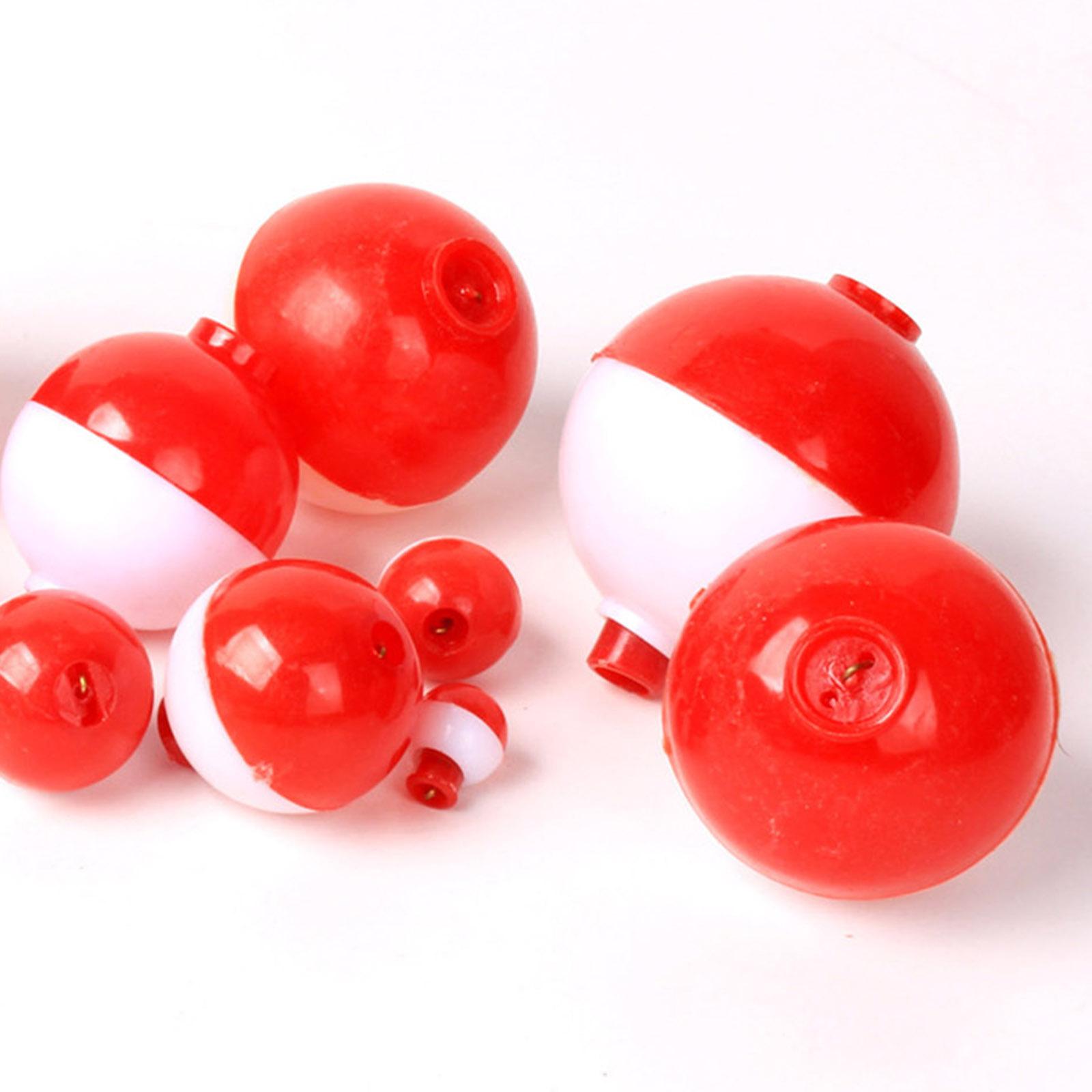 10 Pack Bobber Bulk Hard Plastic Fishing Float, Fishing Bobbers Snap-on Floats, Red and White