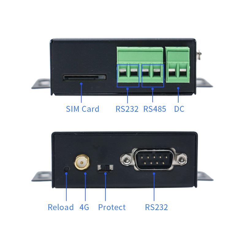 Công nghiệp 4G LTE DTU RS232/RS485 đến 4G Truyền trong suốt hai chiều HF2411