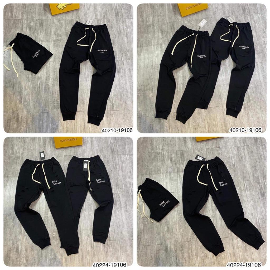 Quần Jogger BALEN - Quần nỉ dài bo gấu nam in chữ tạo rách - Quần Jogger nỉ bo gấu nam.
