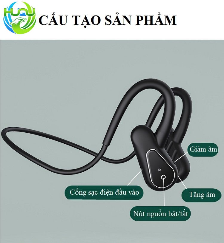 Tai Nghe Bluetooth Huqu HQ-A01-Chống Nước ,CHỐNG Mồ Hôi-Hàng Chính Hãng