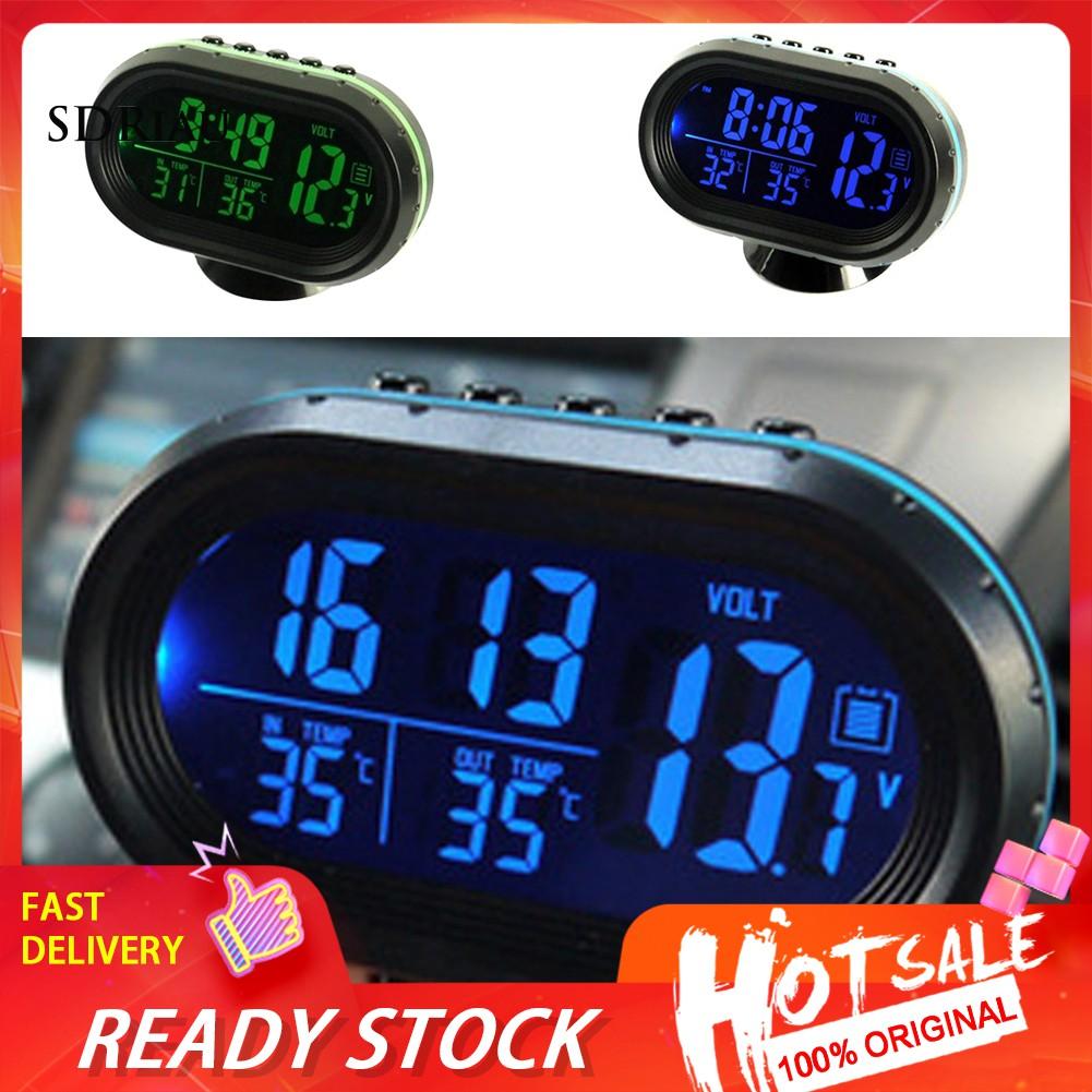 Đồng Hồ Nhiệt Kế Màn Hình Lcd Gắn Bảng Điều Khiển Xe Ô Tô
