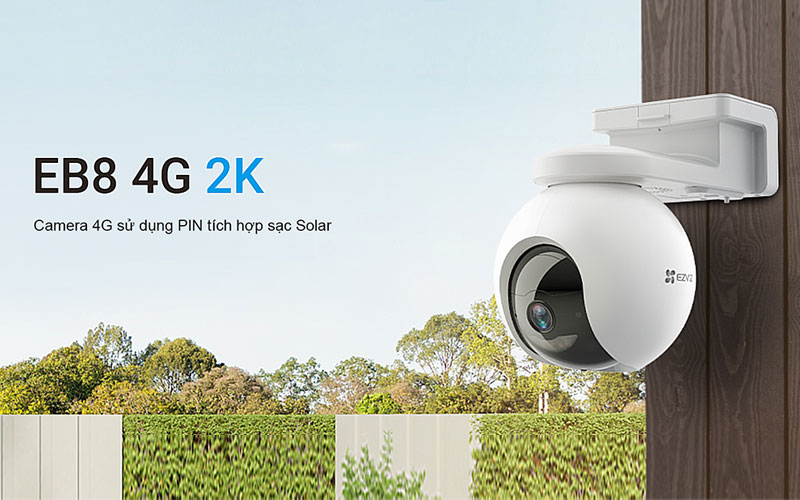 Camera Ezviz EB8 2K Dùng Sim 4G Kèm Pin Năng Lượng Mặt Trời - Hàng chính hãng