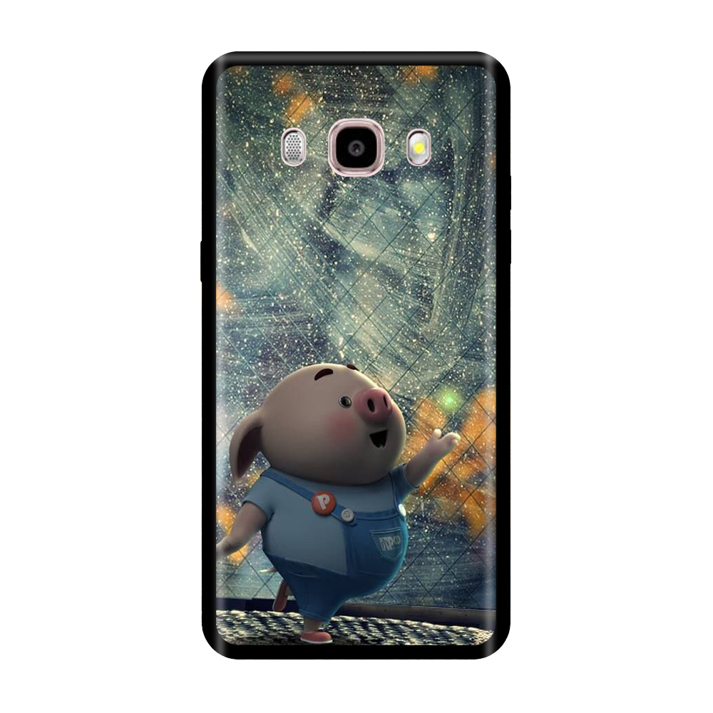 Ốp lưng TPU viền dẻo cho điện thoại SAMSUNG GALAXY J5 2016 Hình Heo Con Chạy Bộ