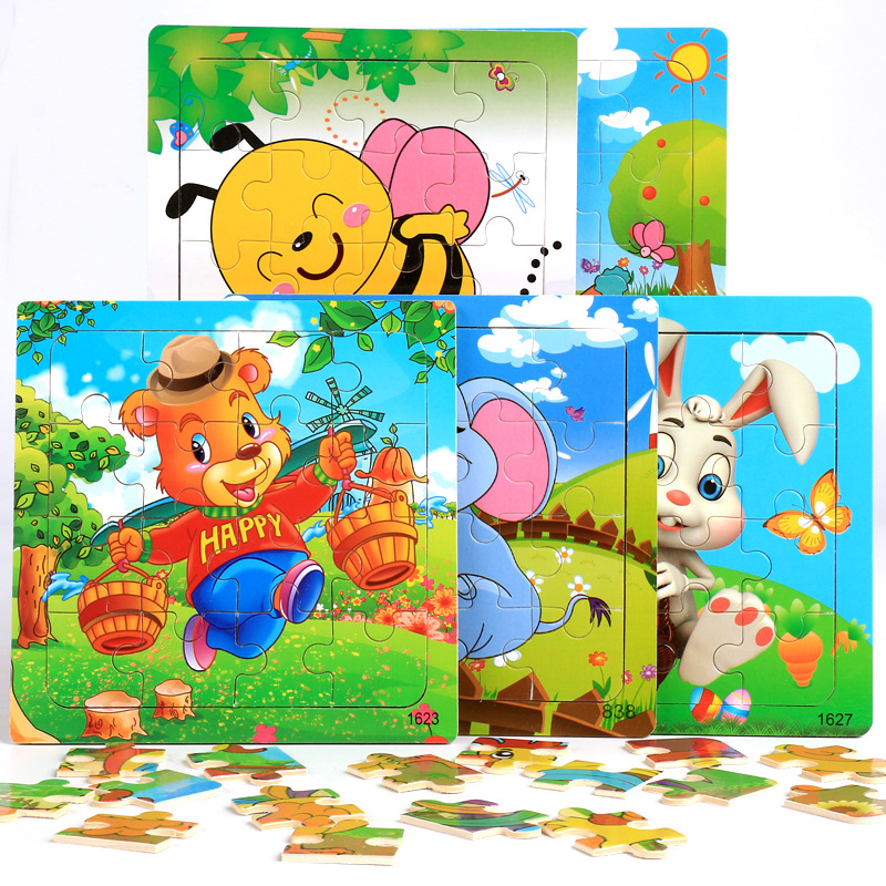 Đồ chơi tranh xếp hình 16 miếng puzzle - Đồ chơi thông minh trẻ em