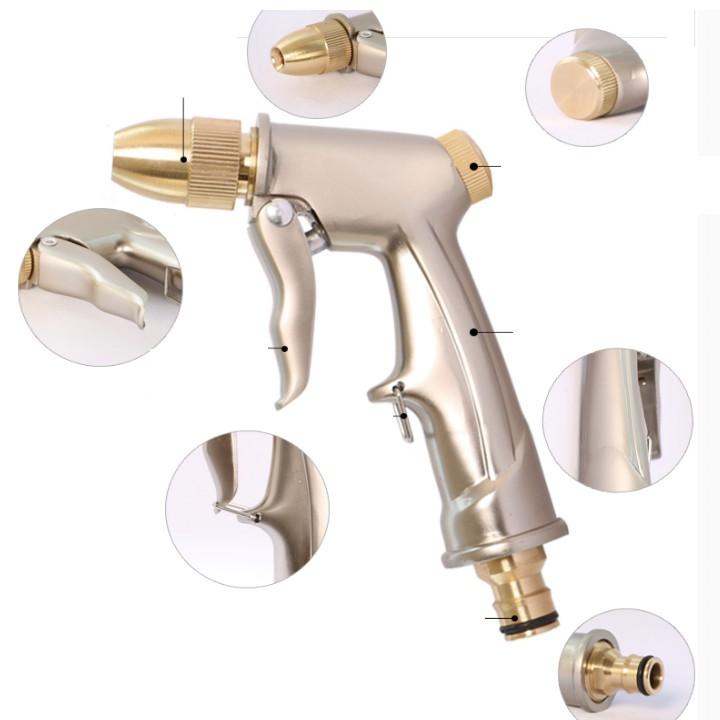 Bộ dây vòi xịt nước rửa xe, tưới cây . tăng áp 3 lần, loại 7m, 10m 206701-1 đầu đồng,cút, nối PE