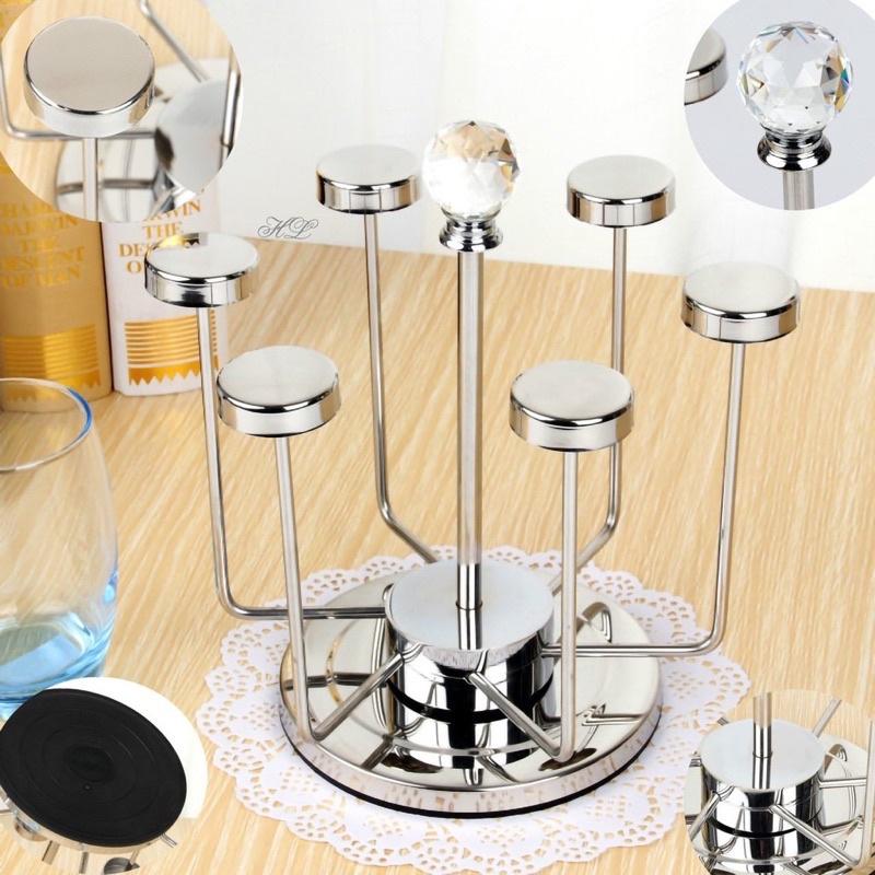 GIÁ ÚP LY CỐC TRÒN XOAY 360 ĐỘ - INOX 304 CHUẨN - HÀNG CAO CẤP KST