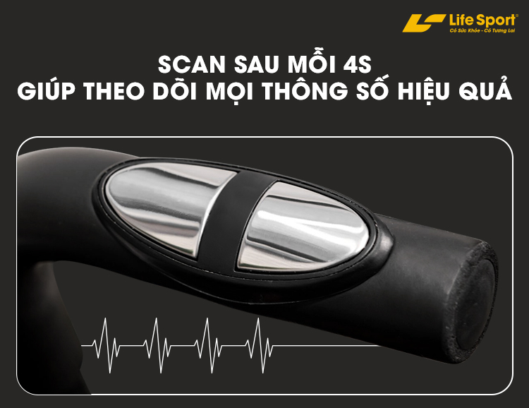 Xe Đạp Tập Thể Dục Giá Rẻ Lifesport LS-113, Xe Đạp Thể Dục Với Màn Hình Hiển Thị Nhịp Tim, Tốc Độ, Quãng Đường Đã Đạp