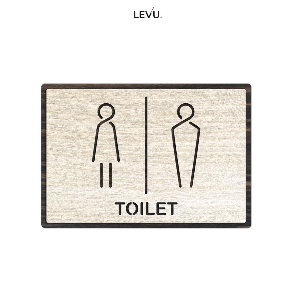 Biển báo nhà vệ sinh toilet bằng Gỗ dán tường LEVU TL19