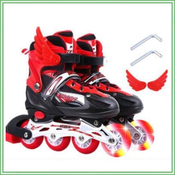 Giày Patin Sport cho bé từ 3 đến 12 tuổi, bánh phát sáng, điều chỉnh size to nhỏ