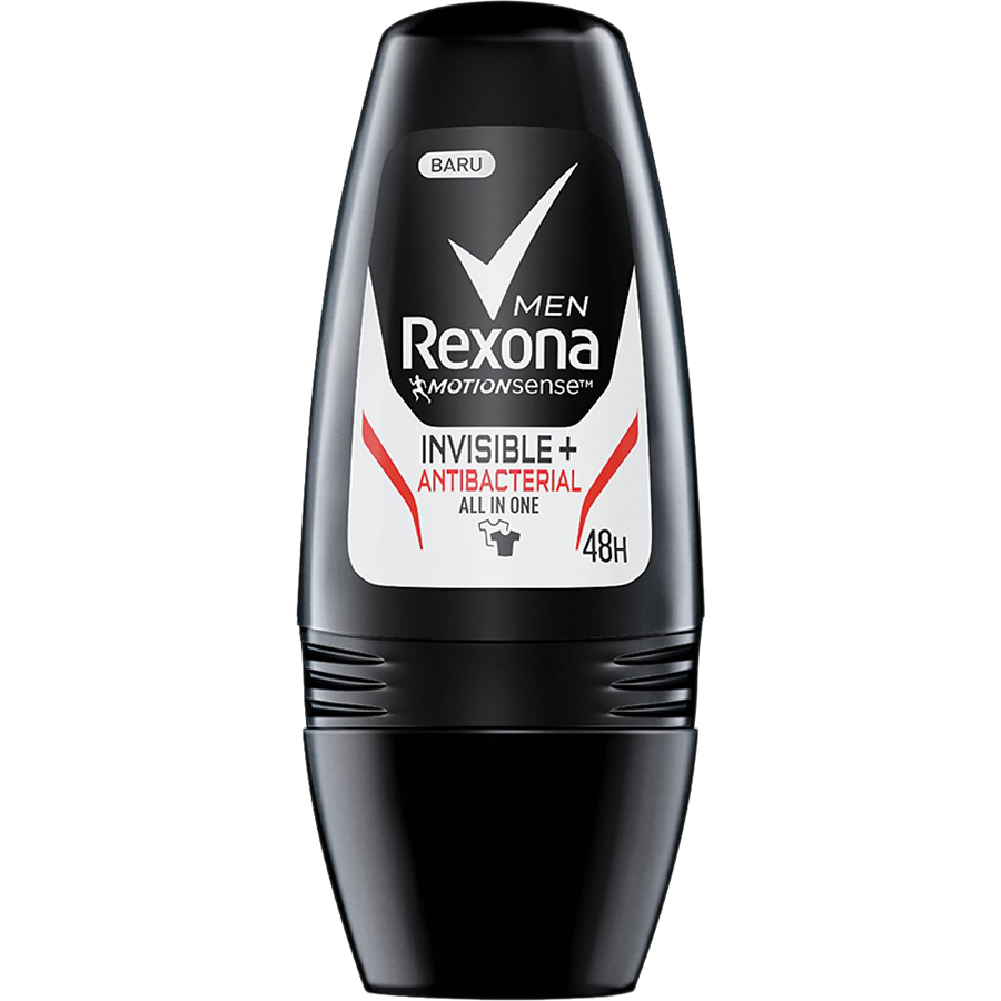 Lăn khử mùi Rexona Men Invisible &amp; Antibacterial 48h khô thoáng kháng khuẩn dành cho nam, 45ml