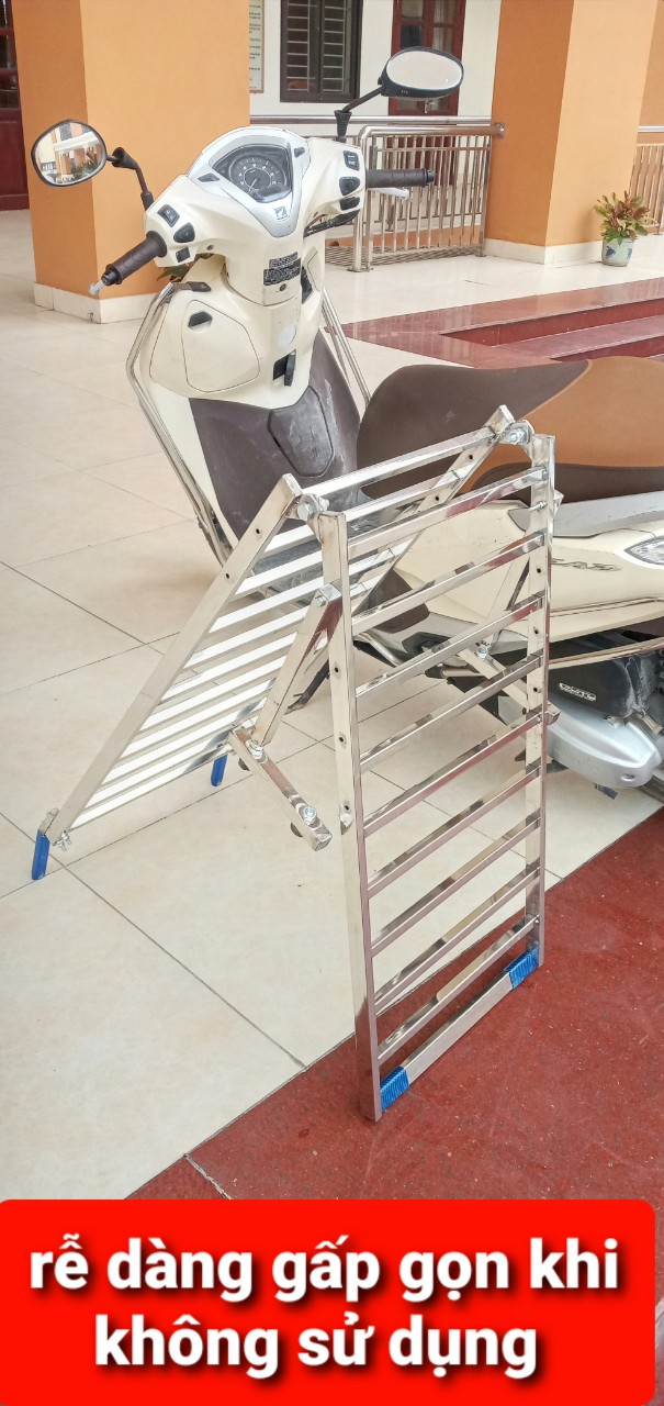 Cầu dắt xe máy inox kt 170x40cm