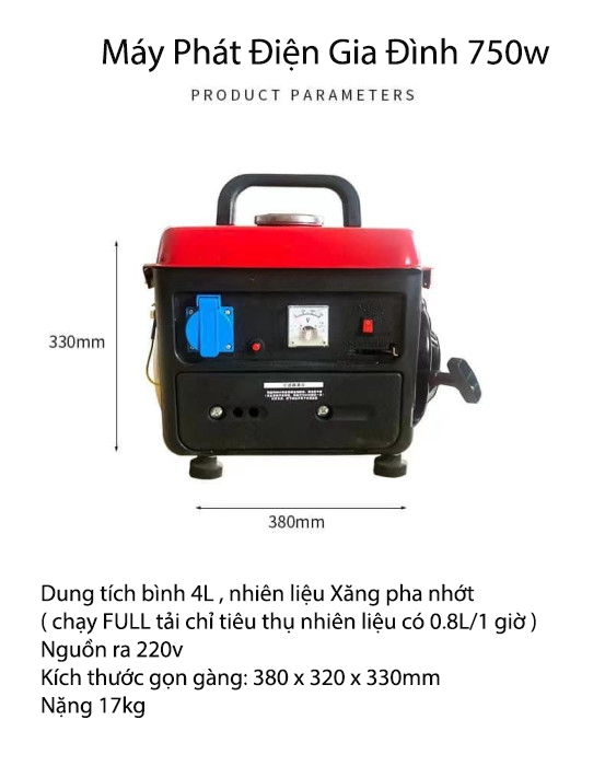 Máy phát điện gia đình 750w