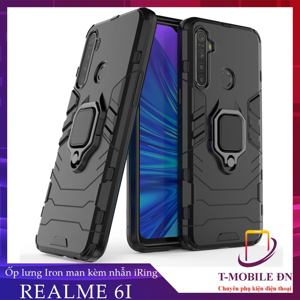 Ốp lưng cho Realme 6 6i 6s 6 Pro iron man chống sốc kèm nhẫn xoay chống xem video bảo vệ camera