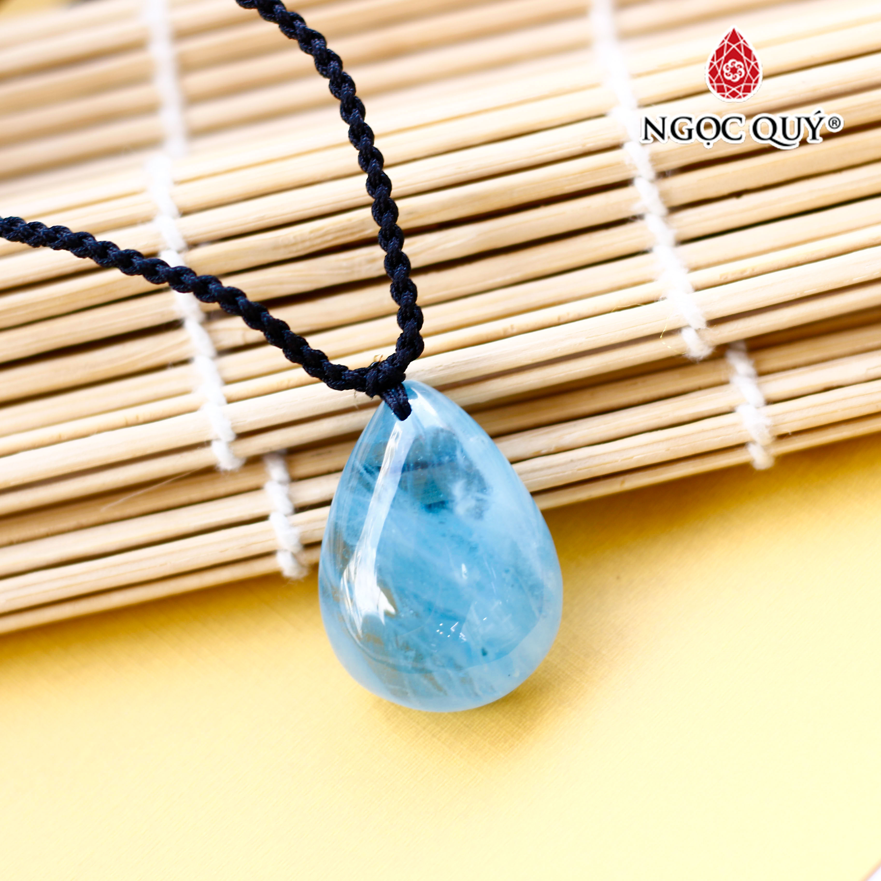 Mặt dây chuyền giọt nước Aquamarine hải lam ngọc - Ngọc Quý Gemstones