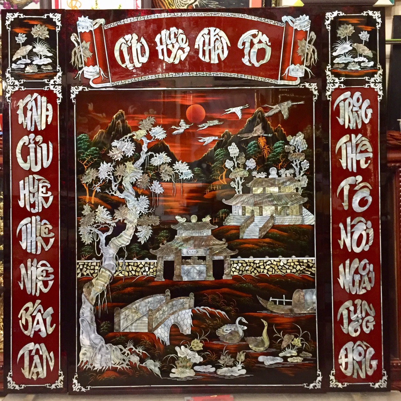 Bộ liễng Cửu Huyền Thất tổ 120x120cm