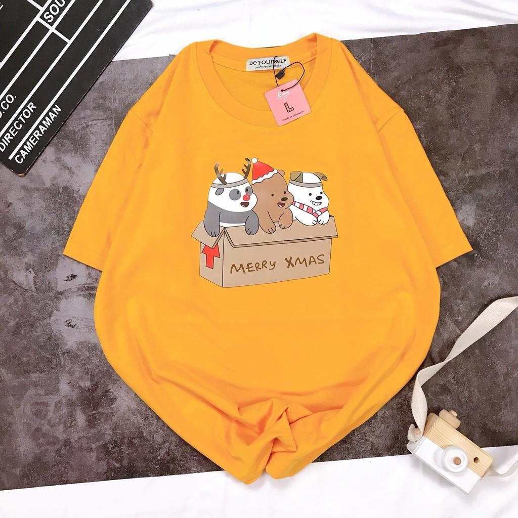 - Áo thun tay ngắn Be Yourself unisex size M L - 3 CON GẤU TRONG HỘP QUÀ NOEL