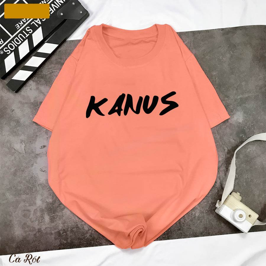 Áo Thun Nữ Màu Xanh Rêu In Chữ KANUS