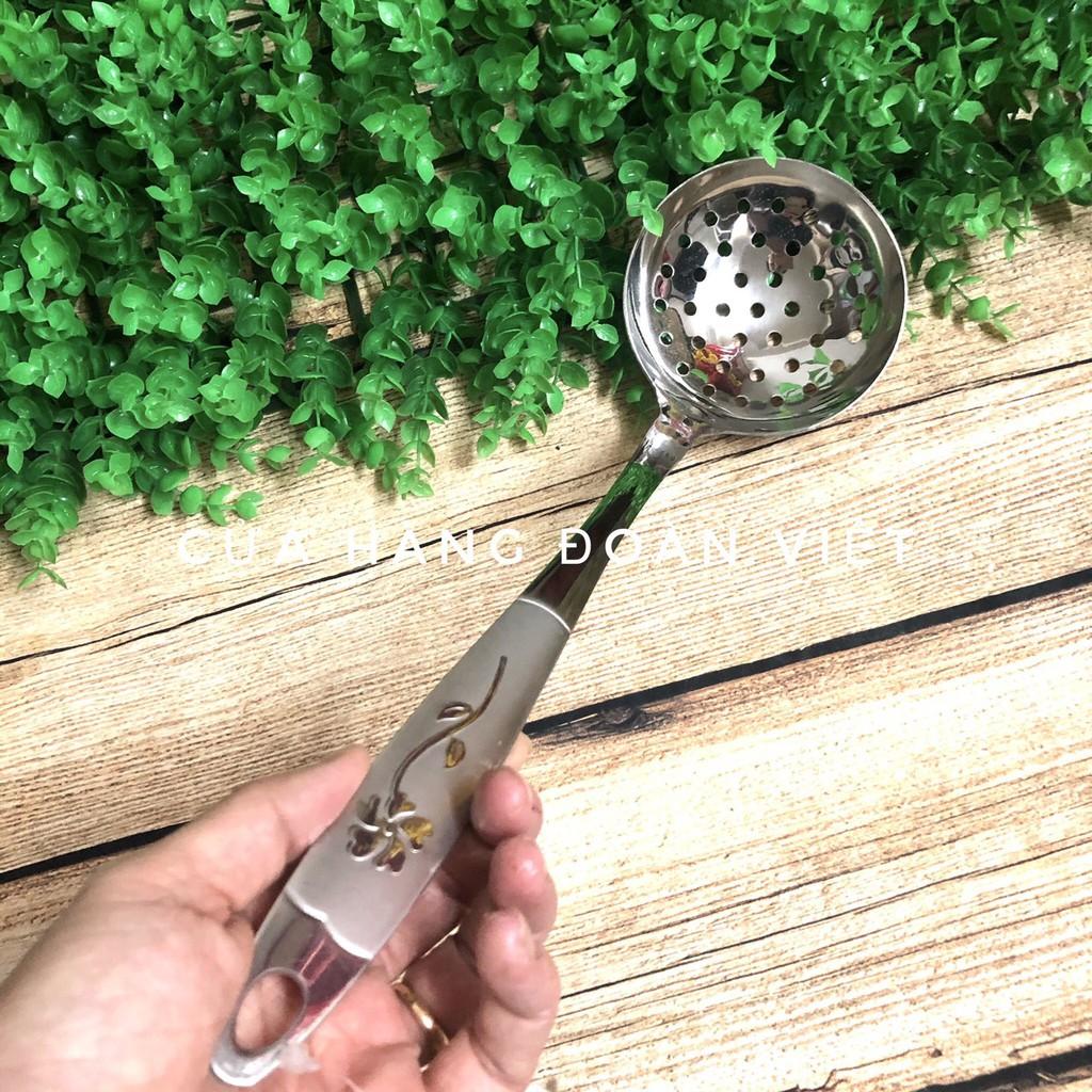 Vá , Sạn Inox Dày - Cán Bông Sắc Sảo 32cm