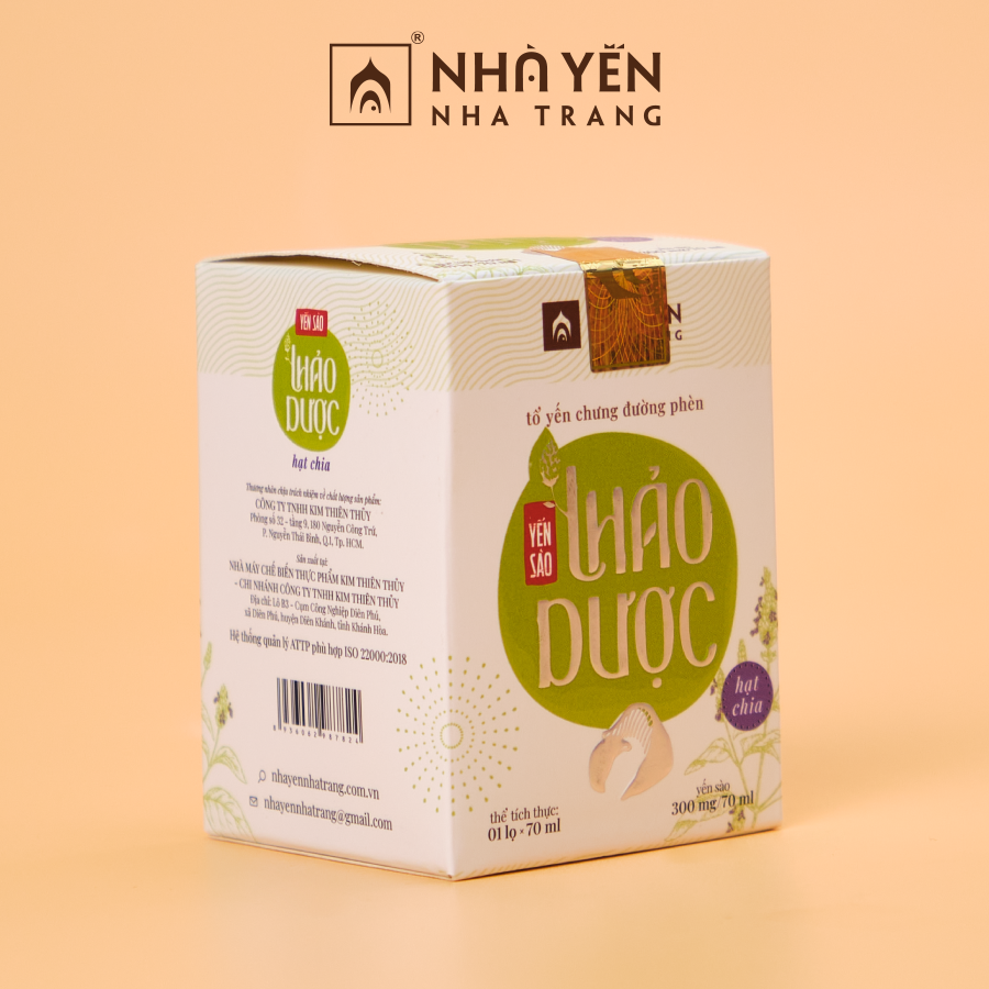 Nước Yến Chưng Sẵn Yến Sào Thảo Dược Hạt Chia - Hộp 1 Lọ 70 ml - Tổ Yến Chưng Đường Phèn - Nhà Yến Nha Trang - Đặc Sản Nha Trang