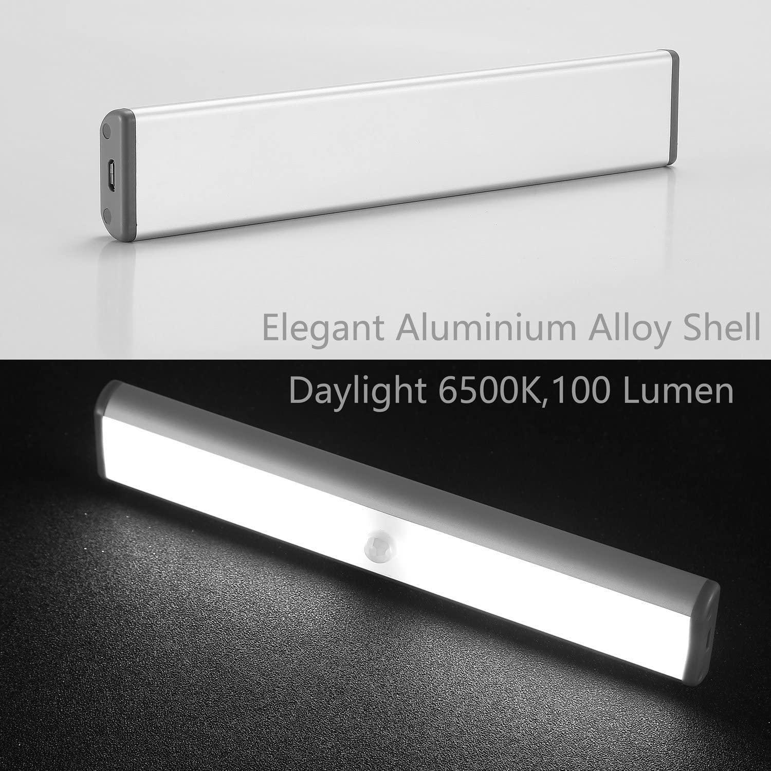 Bộ 2 đèn LED 10, không dây, sạc USB, từ tính, cảm biến chuyển động, 2 chế độ chiếu sáng, di động. Đèn tủ quần áo, đèn khẩn cấp, đèn ngủ cho trẻ em, phụ trợ...